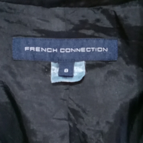 FRENCH CONNECTION 8 Women BLAZER JACKET Used Preowned Work Casual BLACK - Picture 7 of 11